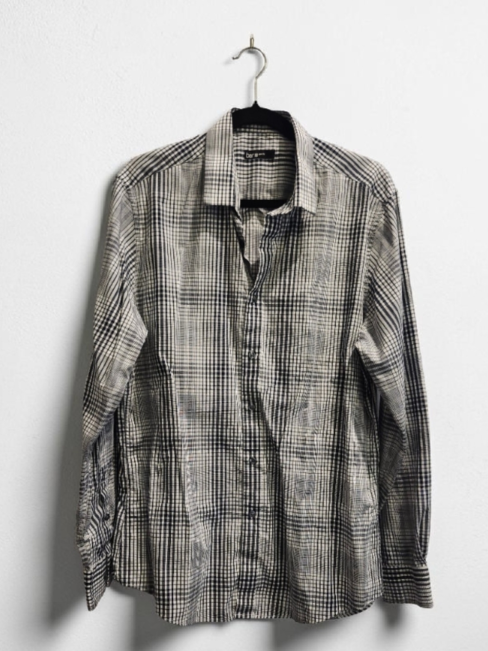 Bar III Black & White Plaid Button-Down Shirt - Picture 2 of 8